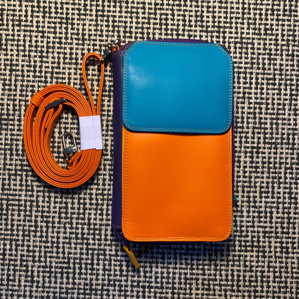 Mywalit Crossbody Phone Wallet Colorblock Leather Travel Bag Women OS Multicolor